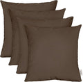 RSH DECOR: Sunbrella Square Throw Pillows Set of 4 | 20" x 20" | Water and Fade-Resistant Performance Fabric | Outdoor Pillow Covers with Down-Alternative Inserts | Made in USA (Canvas Java Brown)