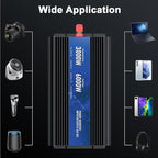 3000W Power Inverter,Peak Power 6000W 12V DC to AC 110V120V,Remote Control with 2AC Outlets and 2.4USB Port,LCD Display for Power Converter,Outdoor Activities,Emergency,Vehicles Truck RV Solar System