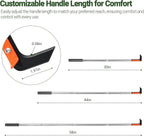58in Crack Weeder with Spring Steel L-Shaped Blade Adjustable Stainless Steel Handle Garden Crevice Weeding Tool for Sidewalks, Driveways, and Patios