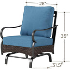 Rocking Patio Sofa Chairs - 2 PCS Outdoor Rocking Armchairs, Patio Seating with High Back Deep Seat for Porch Deck Balcony