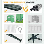 EAGLE PEAK Instant Pop-up Greenhouse, Indoor Outdoor Plant Gardening Green House, Roll-Up Zipper Doors and Side Windows, Walk in 6x4 ft, PE Cover, Green/Clear