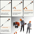 56cc 2-Cycle Gas Multi-Trimmer | 5-in-1 String Trimmer w/Rotatable 40” Pole Saw, Weed Eater Weed Wacker, Brush Cutter & Hedge Trimmer Gas for Lawn, Yard, Garden Care, All-in-one Garden Tool