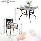 Sophia and William Outdoor Patio Dining Set for 4, Patio Table and Chairs Removable Seat Cushions, Patio Dining Table