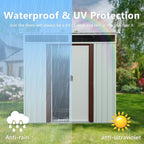6X5 FT Outdoor Storage Shed, Waterproof Metal Garden Sheds with Lockable Door, Steel Tool Storage Buildings Shed & Outdoor Storage House for Garden, Backyard, Patio, Lawn, Trash Cans(White)