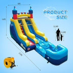 JOYMOR Commercial Grade Inflatable Water Slide with Splash Pool for Kids and Adults, 100% PVC Vinyl Inflatable Water Park for Outdoor Fun Backyard with Air Blower (23 x 9 x 14ft)