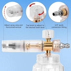 Foam Cannon for Pressure Washer with Dual Purpose Switch Spray Gun, 3000 PSI Pressure Washer Accessories, Foam Cannon Dual Connector with 7 Nozzles, 1/4" Quick Connector for Car Wash Sprayer