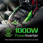 1000W Power Inverter 2000W Peak w/DC 12V to 3X 120V AC, 2X 2.4Amp USB, Mounting Brackets and Clamps Included
