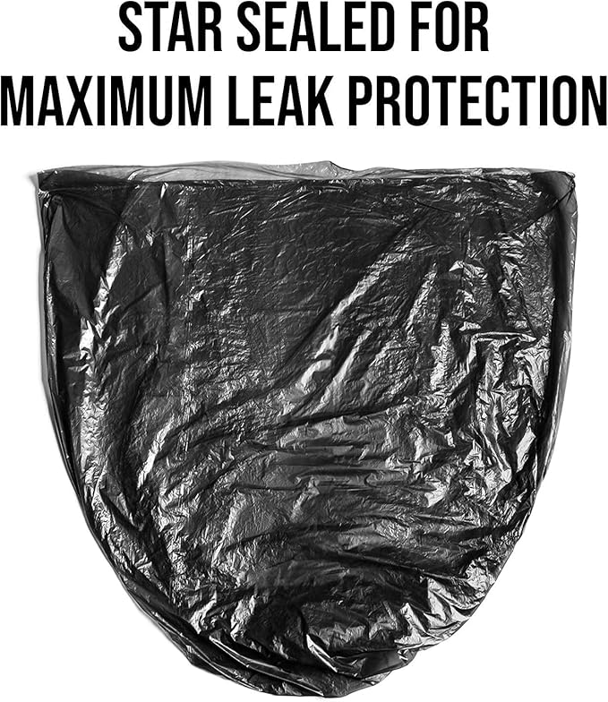Aluf Plastics T-Tough Roll Pack Low Density Repro Blend Star Seal Coreless Rolls Bag, 45 Gallon Capacity, 46" Length x 40" Width, XXH Strength, Black (Pack of 400)