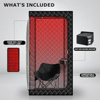 Gollense Red Light Sauna with Hot Air Heater, Portable Sauna for Home with 660nm Red Light Therapy Lamp Full Body Sauna Sweat Box, Thicken Tent, Folding Chair, Adjustable Temperature, Timer Setting