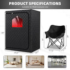 2 Person Infrared Sauna Box, Portable Infrared Sauna for Home, Personal Infrared Saunas with Red Light Threapy, Remote Control, Upgraded Comfortable Chair