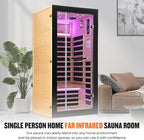 One Person Sauna Far Infrared Saunas Room Canadian Hemlock 1450W Dry Saunas Spa with 7 Starry Sky Light 33.5 * 33.5 * 70.8inch
