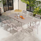 Soleil Jardin Outdoor Aluminum 2-Piece Patio Dining Chairs with Cushions, Stackable Bistro Chairs for Balcony, Garden, Backyard, Flaxen Finish & Beige Cushion