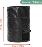 Large Compost Bin Bags,Garden Compost Bin Bags 80 Gallon(300L) Outdoor Collapsible Garden Yard Garbage Cans Fallen Leaf Bag (Black 1pc)