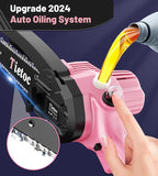 Tietoc Mini Chainsaw 6-Inch with 2 Batteries, Electric Saw, Stocking Stuffers Christmas Birthday Gifts Present for women mom wife Adults, Cool Gadgets 2025