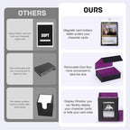 Trading Card Deck Box with Commander Display，2 in 1 MTG Storage Holds 100 Double-Sleeved Cards，1 Deck Boxes & Dice Tray Included，Fits MTG, TCG, PTCG & Sports Cards