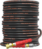 5/16" Pressure Washer Hose 100 FT, Hot and Cold Water Power Washer Hose Max 140°F, Commercial Industrial Grade Steel Wire Braided Kink Proof Extension Hose -4500 PSI