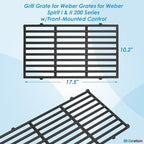 7637 17.5" Grill Grates Replacement for Weber Spirit I & II 200 Series, for Weber Spirit Grill Grates, Spirit 210, GS4 Spirit II 200 for Weber Spirit II Grill Parts, Cast Iron Grill Grates