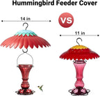 Bird Feeder Rain Cover Red Dome Baffle for Hummingbird Weather Guard Protective Feeders from Rain and Sun Built-in Moat 11inch Dceor Backyard