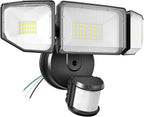 85W LED Security Lights Motion Sensor Light Outdoor, 8500LM Dusk to Dawn, IP65 Waterproof, 6500K, 3 Head Motion Detected Flood Light, Floodlight for Outside, Garage, Yard, Porch (Black)