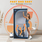 Portable Steam Sauna Tent Full Size, Oversized Personal Sauna Kit for Home Spa, Lightweight Sauna Box with Steamer, Time & Temperature Remote Control, Foldable Chair, 32'' x 32'' x 63''