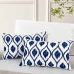 idee-home Outdoor Pillows with Inserts Included, Patio Outside Lumbar Pillows Waterproof Set of 2, 12 x 20 inch