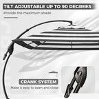 Grand patio 10x10 FT Cantilever Umbrella with Base Outdoor Large Aluminum Square Offset Umbrellas for Deck Pool (Black & White, 10x10 FT)