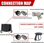 Pressure Washer Quick Connect Kit, Stainless Steel Quick Disconnect Kit, M22 Metric Male Thread Quick Connector, M22 Swivel to 3/8" Quick Connect (4 Pack)