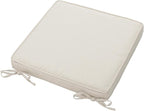 Magpie Fabrics Indoor Outdoor Waterproof Square Chair Cushion, 18 x 18 x 2.5 Inch, 2 Pack, Water Resistant Seat Cushions, for Patio Garden Office, Cream