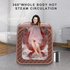 Giantex Portable Sauna, Sauna Box 3L Steam Box Remote Control, 9 Adjustable Temperature & Timer, Foot Roller, Mat & Foldable Chair, Steam Sauna for Single Person, Personal Sauna Tent for Home, Coffee
