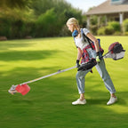 Weed Trimmer/Grass Cutter/Lawn Edger, 35.88CC 0.75KW 8500r 4-Stroke Gasoline Engine with 2 Blade Heads, Goggles & Shoulder Strap