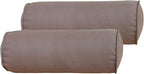 Indoor/Outdoor Bolster Pillows, 16x6 inches Solid Round Lumbar Cylinder Throw Pillows for Outdoor Furnitures, Set of 2, (Coffee)