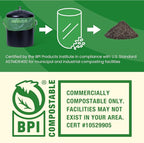 1.3 to 1.6 Gallon Compostable Trash Bags, 35 Count Green Compost Bags for Countertop Bin, Food Waste, Dispenser Packs Organic Biodegradable Bags BPI Certified Meet ASTM D6400 Standard