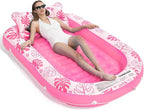 Inflatable Tanning Pool Lounger Float with Cervical Pillow - Pool Floats Adult for Sunbathing, Backyard, Pool Party - Inflate Ball Pit for Babies - Kids Swimming Pool Bed