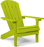 YEFU Plastic Adirondack Chairs Weather Resistant, Patio Chairs 5 Steps Easy Installation, Like Real Wood, Lawn, Outside, Garden Chairs (Kelly Green)