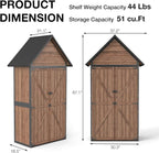 Outdoor Storage Shed with Strongest Metal Frame, Storage Cabinet with Floor, Weatherproof Tool Shed with Adjustable Shelfs, Lockable Metal Garden Shed Steel for Backyard Patio (Brown)