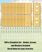 36Pcs Lawnmower Replacement Blades Fits for Mammotion Luba and Yuka All Series Robust Titanium Replacement Robotic Lawnmower Blades with Screws and Washers, Golden