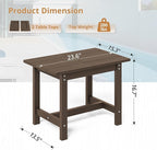 LUE BONA HDPS Large Size Outdoor Side Table, Outside End Table for Patio, Porch, Beach, Garden, Weather Resistant/Easy Maintenance/Indoor or Outdoor Use,Dark Brown
