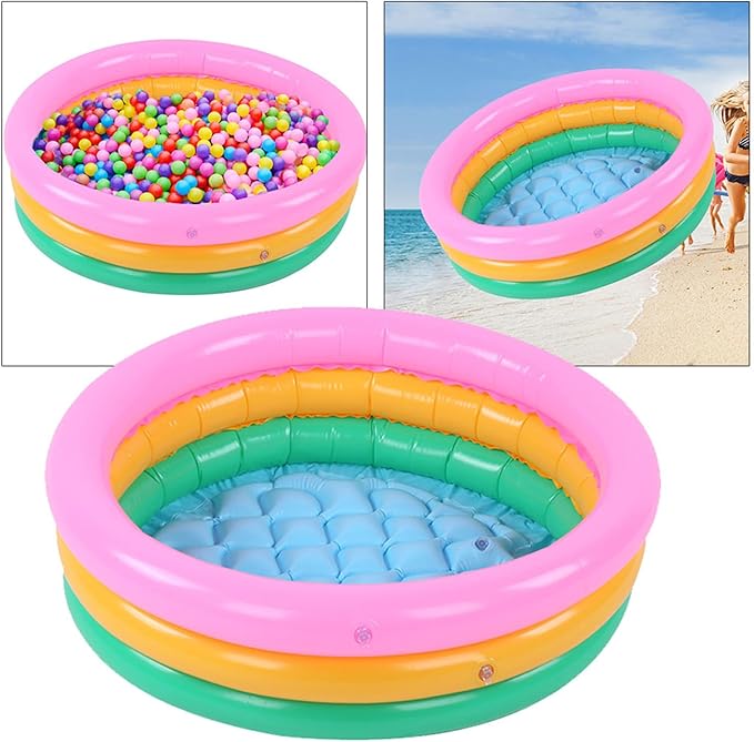 Children Swimming Pool, Round Shape Bright Color Baby Basin Pool, Inflatable Swimming Pool for Indoor (S)