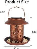Bird Feeders for Outdoors Hummingbird Solar Lanterns Outdoor Waterproof Garden Decor Gifts for Women Mom Grandma Metal Solar Decoration Outside LED Lanterns for Yard, Patio, Lawn, Pathway(2 Pack)