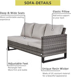 HUMMUH 9 Piece Patio Furniture All Weather 6-Seater Outdoor Sectional Sofa with Patio Swivel Chairs and Outdoor Chairs Ottomans for Porch,Garden,Backyard,Deck