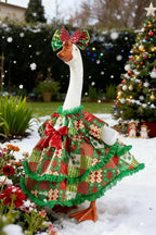 Christmas Porch Goose Outfit - 23" Goose Costume Festive Outfit for Cement Plastic Goose Statue – Funny Outdoor Decor,Lawn Yard Decor,Patio & Christmas Garden