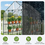 Outvita Walk-in Greenhouse, Outdoor Durable PVC Plant Green House for Frost Protection with 3 Tiers 8 Shelves, Shelf Clips, Roll-up Zipper Door, 56"x56"x77" Transparent