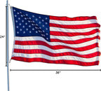 American Flag 4x6 FT Embroidered Stars, Sewn Stripes, Brass Grommets USA US Flag Polyester Long Lasting for Outdoor Use