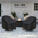 Outdoor Swivel Chair Covers Waterproof 2 Pack, Outdoor Chair Covers Patio Furniture Cover for Deck Patio Swivel Chair Heavy Duty, 33 W x 35 D x 36 H inches,Black