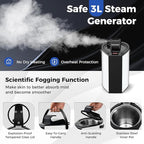Giantex Portable Sauna, Full Body Steam Sauna w/ 3L Steam Box, Remote Control, Wood Foot Roller & Foldable Chair, Pop-Up Sauna Box for Single Person, Lightweight Personal Sauna Tent for Home (Black)