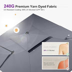 PURPLE LEAF 11 FT Patio Umbrella with Base Outdoor Cantilever Large Offset Umbrella Hanging Double Top Square Umbrella with 360° Rotation Tilting for Garden Deck Backyard Pool Grey