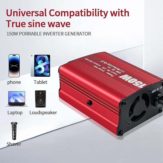 Car Power Inverters, 2000W/3000W Inverter 12v DC to 110v AC Converter with 3 AC Outlets 4 USB Port DC 5V/4.8A,Power Inverter 2000w,Car Power Converter for Truck/Home/Vehicles/Laptop Trip(150)