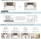 MIULEE Pack of 4 24x24 Inch Outdoor Pillow Inserts Waterproof Decorative Throw Pillow Insert, Square Lumbar Garden Pillow Form for Patio Sofa Couch