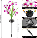 Solar Flowers Lights - Upgraded Outdoor Lily Flowers Lights, 7-Color Changing & Waterproof Outdoor Solar Lights for Garden, Patio, Backyard,Party and Office (Lily, 4)