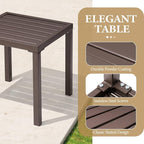 Crestlive Products Outdoor Side Table 1PC - Small Metal Square End Table - Easy to Assemble, Weather Resistant Ideal for Garden, Patio, Poolside, Beach, Balcony, Porch